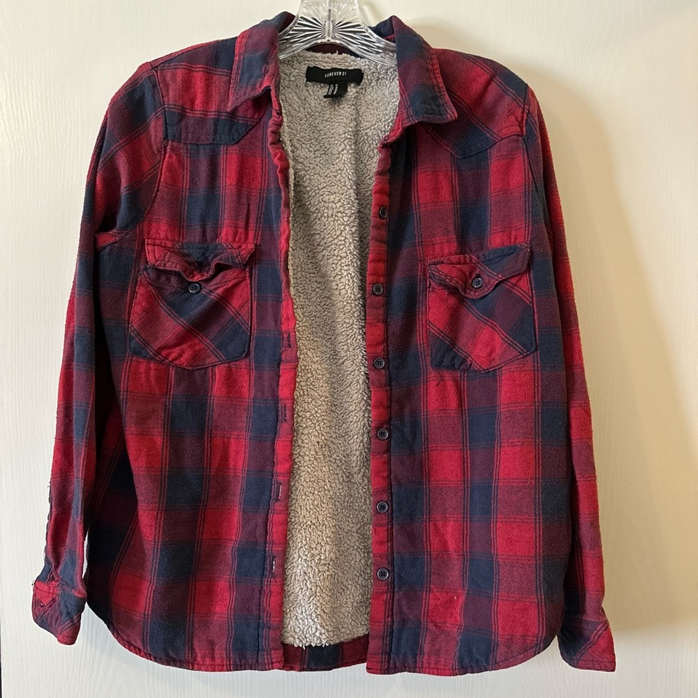 Forever 21 Red Flannel Lined